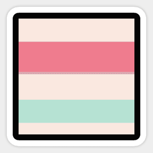 An uncommon union of Faded Pink, Powder Blue, Very Light Pink and Light Coral stripes. - Sociable Stripes Sticker